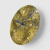 溶融「金ゴールド」プリント壁時計 ラウンド壁時計 (傾斜)