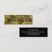 溶融"金ゴールド"プリント'VIP PASS'スキニーブラック スキニー名刺 (正面/裏面)