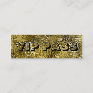 溶融"金ゴールド"プリント'VIP PASS'スキニーブラック スキニー名刺