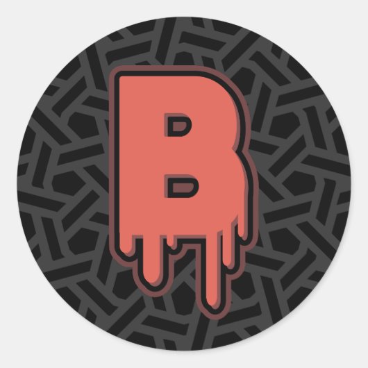 溶解状B -名前をカスタムする誕生日ギフト ラウンドシール (正面)