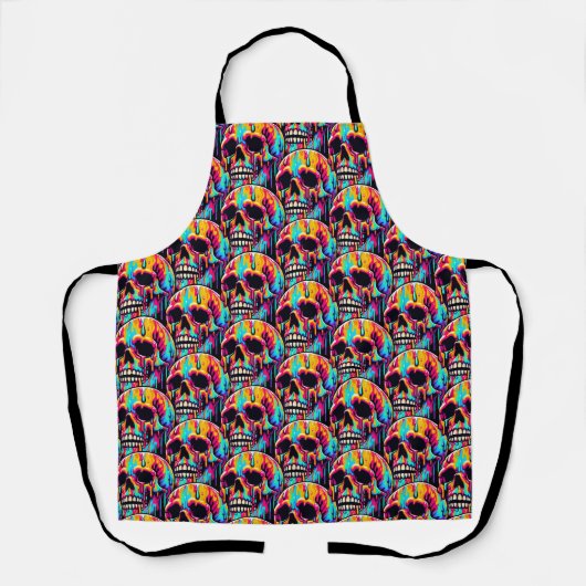 溶鮮やか融スカル エプロン (正面)