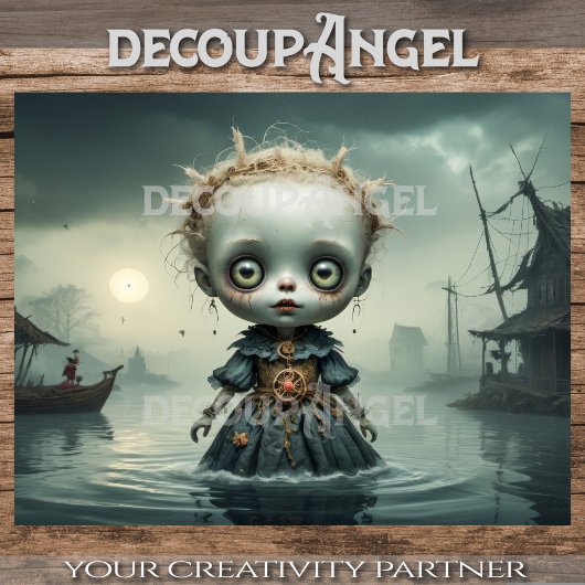 溺死した村の切り離しからの人形 薄葉紙