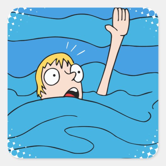 溺死する男の漫画 スクエアシール (正面)