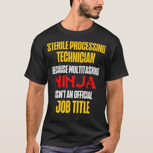 滅菌加工技術者おもしろい計画おもしろい技術 Tシャツ (正面)