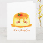 滑らかでクリーミーなキャラメルスペインのフラン カード (黄色い花)