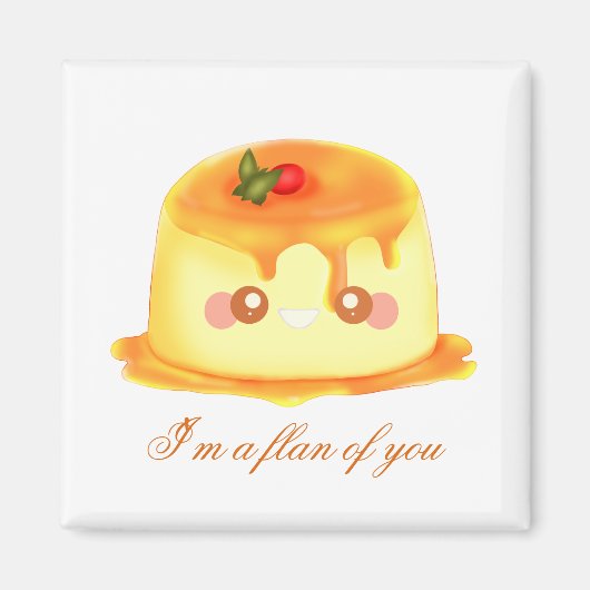 滑らかでクリーミーなキャラメルスペインのフラン マグネット (正面)