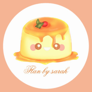 滑らかでクリーミーなキャラメルスペインのフラン ラウンドシール