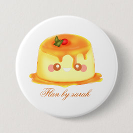 滑らかでクリーミーなキャラメルスペインのフラン 缶バッジ