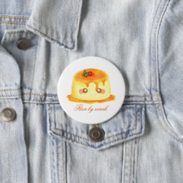 滑らかでクリーミーなキャラメルスペインのフラン 缶バッジ