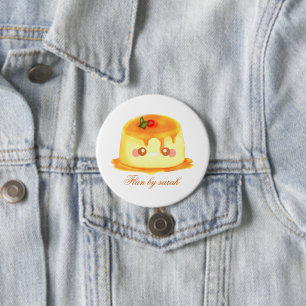 滑らかでクリーミーなキャラメルスペインのフラン 缶バッジ