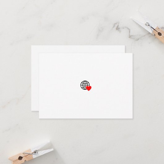 滑らかで太い線で作られた赤いハートのシンボル カード (正面/裏面インサイチュ)