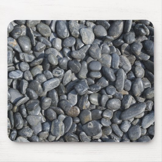 滑らかで黒い小石 マウスパッド (正面)