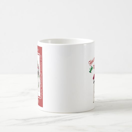 滑らかなおもちゃのフォックステリア犬のクリスマスの願い コーヒーマグカップ (中央)