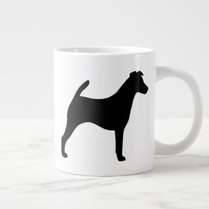滑らかなキツネテリアドッグブリードシルエット ジャンボコーヒーマグカップ