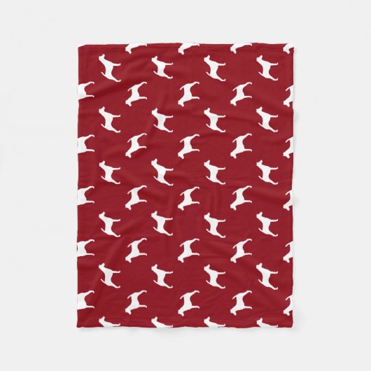 滑らかなキツネテリア犬シルエットのパターン フリースブランケット (正面)