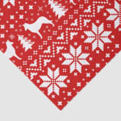 滑らかなコリーはクリスマスパターン赤のシルエットを描きます 薄葉紙 (詳細)