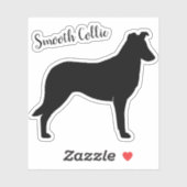 滑らかなコリーシルエットドッグブリードビニールステッカー シール (シート)