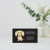 滑らかなコートクリームブロンドダシュント漫画の犬 名刺 (スタンド正面)