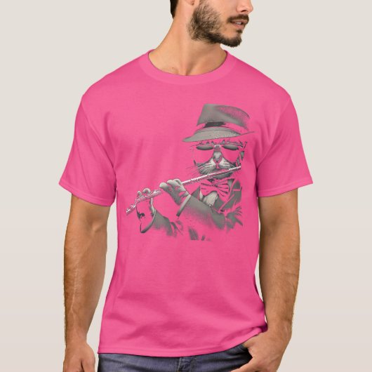 滑らかなジャズキャット Tシャツ (正面)