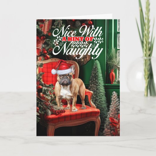滑らかなタンフレンチクリスマスドッグニースいけなニース シーズンカード (正面)