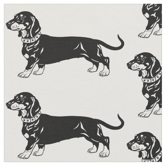 滑らかなダシュナー犬 ファブリック (クローズアップ)