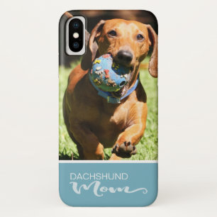 滑らかなダックスフントのお母さんはあなたの犬の写真を加えます iPhone X ケース