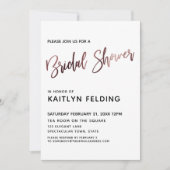 滑らかなバラ金ゴールドグラデーションブライダルシャワータイポグラフィ 招待状 (正面)
