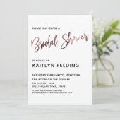 滑らかなバラ金ゴールドグラデーションブライダルシャワータイポグラフィ 招待状 (スタンド正面)