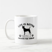 滑らかなフォックステリア犬犬の品種デザイン コーヒーマグカップ (左)