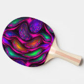 滑らかな動き、宝石で飾カラフルられたメタリックレインボー 卓球ラケット (横)