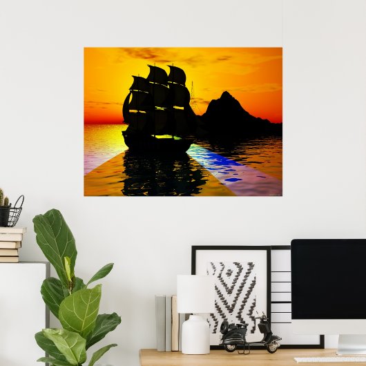 滑らかな帆走 ポスター (ホームオフィス)