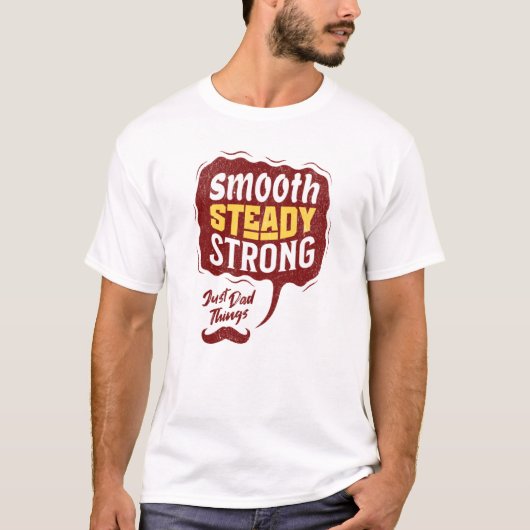 滑らかな強いパパ父の日贈り物レトロ Tシャツ (正面)