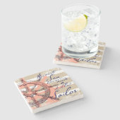 滑らかな海は決して巧みな船員を作りませんでした ストーンコースター (横)