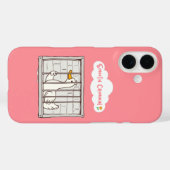 滑らかな犯罪者のアヒルおもしろい- Cartoon Jailbird Pink Case-Mate iPhoneケース (裏面 (横))