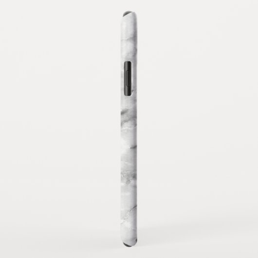 滑らかな白と濃い灰色の大理石 Case-Mate iPhoneケース (裏面/右)