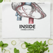 滑らかな筋肉の内側(灰色の解剖学的ハート) キッチンタオル (折り畳み)