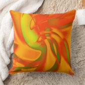 滑らかな緑のアンダートーンとオレンジの柔らかいツイスト クッション (ブランケット)