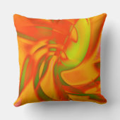 滑らかな緑のアンダートーンとオレンジの柔らかいツイスト クッション (裏面)