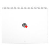 滑らかな線で作成された赤いハートはっきりした記号 カレンダー (カバー)