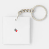 滑らかな線で作成された赤いハートはっきりした記号 キーホルダー (裏面)