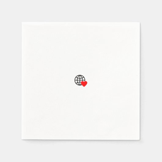 滑らかな線で作成された赤いハートはっきりした記号 スタンダードカクテルナプキン (正面)