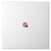 滑らかな線で作成された赤いハートはっきりした記号 タイル (正面)