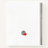 滑らかな線で作成された赤いハートはっきりした記号 ノートブック (裏面)