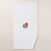 滑らかな線で作成された赤いハートはっきりした記号 バスタオル (バスタオル)