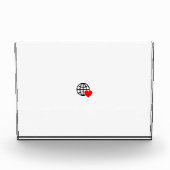 滑らかな線で作成された赤いハートはっきりした記号 フォトブロック (正面)