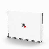 滑らかな線で作成された赤いハートはっきりした記号 フォトブロック (右)