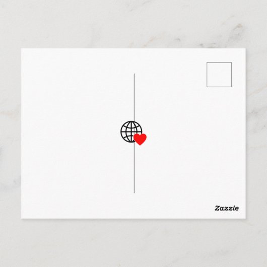 滑らかな線で作成された赤いハートはっきりした記号 ポストカード (裏面)