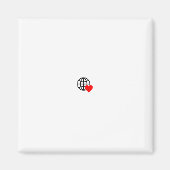 滑らかな線で作成された赤いハートはっきりした記号 マグネット (正面)