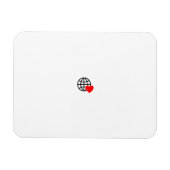 滑らかな線で作成された赤いハートはっきりした記号 マグネット (横)