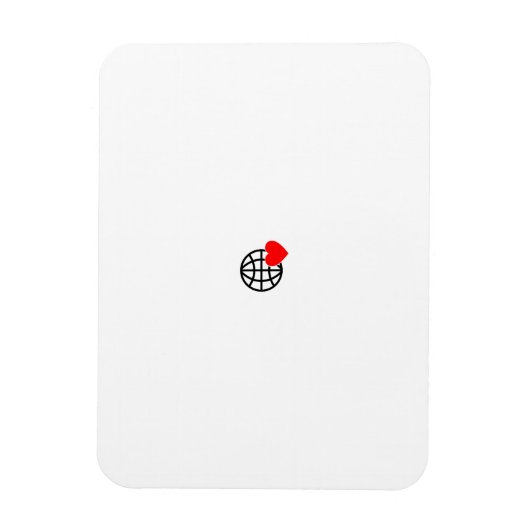 滑らかな線で作成された赤いハートはっきりした記号 マグネット (縦)